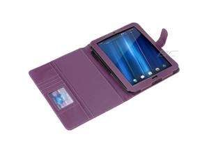    GTMax Purple Leather Wallet Case for HP TouchPad