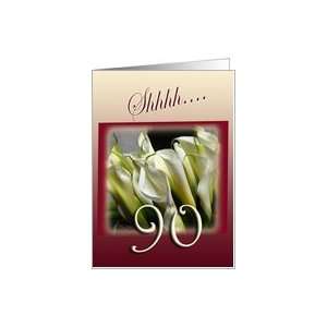  90th Surprise Birthday Party Invitation   white callas 