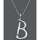 Unwritten Sterling Silver Necklace, Letter B Pendant