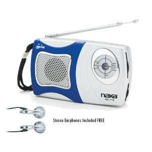  Naxa NX712 Blue AM FM Portable Mini Pocket Sport Radio w 