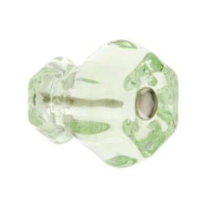  Medium Hexagonal Depression Green Glass Cabinet Knob With 