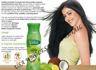 XL Dabur Vatika Coconut Hair Oil Amla Henna Lemon USA  