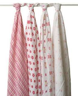 NEW Aden & Anais 4 SWADDLE BLANKETS PINK PRINCESS gift  
