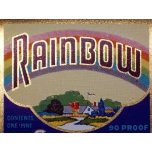  Large Pot of Gold Rainbow Whiskey Label, 1930s 