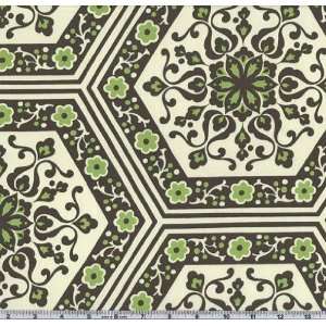 54 Wide Amy Butler Nigella Twill Starflower Tiles Spinach Fabric By 