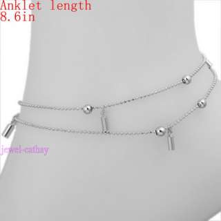 fashion silver stick bead chain anklet ankle bracelet  