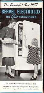 SERVEL ELECTROLUX Refrigerators Vintage 1937 Brochure  
