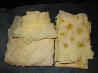 Vintage Yellow Flower Cottage Kitchen Curtains  