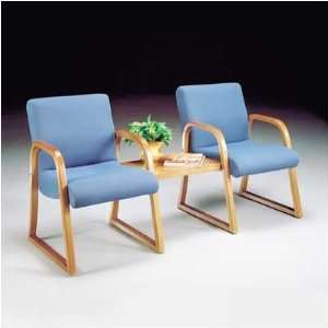    Two Chairs, Finish Pearwood, Fabric Jameston Vinyl   Antique Blue