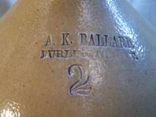 Antique Stoneware Jugs A.K. Ballard Burlington VT House Decor Kitchen 