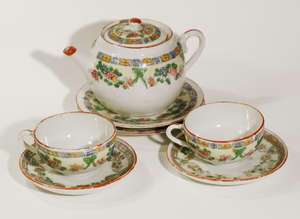 Vintage Tea Set Porcelain Japan Teapot Cup Saucer Plate  