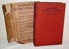 1927 Morrows Word Finder by Paul Hugon HC 1st Ed Book