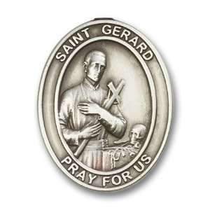  Antique Silver St. Gerard Visor Clip, Patron Saint of 