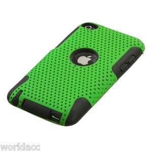 Apple iPod Touch 4 4G 4th Gen Hard Case Skin Cover Hybrid Green/ Black 