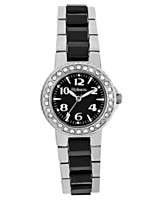 Style&co. Watch, Womens Silver and Black Tone Bracelet 30mm SC1315