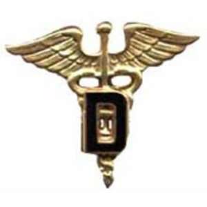  U.S. Army Medic Dental Caduceus Pin Gold Plated 1 1/8 