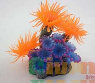 Aquarium Fish Tank Silicone Sea Anemone Artificial Coral Ornament 
