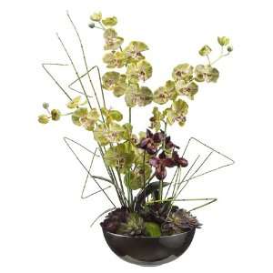  Artificial Green Orchid Silk Flower Arrangement