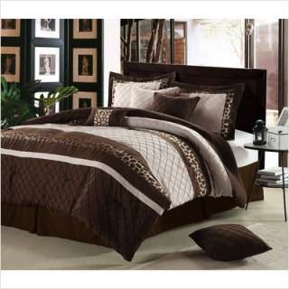 LaCozee Leopard Oversized Comforter Set in Brown King LZ CHE BRN KN 