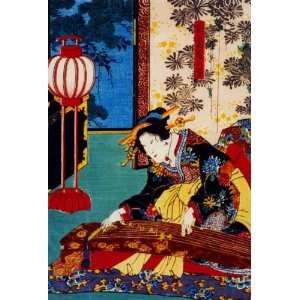  Japanese Traditional Music by Japanese Woodblock. Size 12 