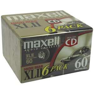  MAXELL XLII60 5+1 Blank Audio Cassette Tape (6 Pack) Electronics