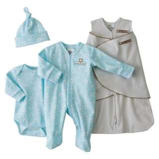 Halo Newborn 4 Piece Animals/Dots Cotton Set   Turquoise NB.Opens in a 