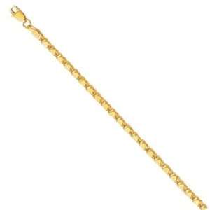    14k Yellow Gold 2.9mm Heart Chain Baby Bracelet 5.5 Jewelry