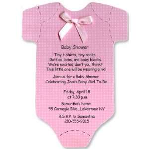  Onesie Baby Shower Invitations for Baby Girl   Set of 10 