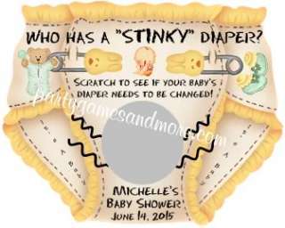 UNIQUE PERSONALIZED BABY SHOWER SCRATCH OFF GAME CARDS  