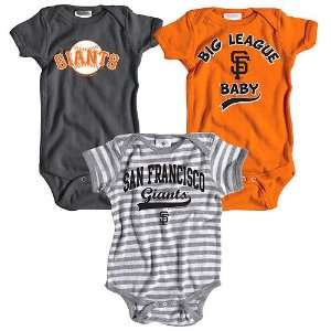   Giants 3 Pack Boys Big League Baby Creeper Set by Soft as a Grape