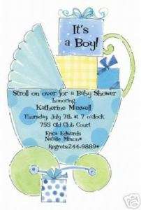 Boy Baby Shower Invitations Die Cut Stroller Invitation  