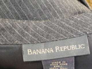 BANANA REPUBLIC Charcoal Gray Pinstripe Wool Mini Skirt ~ Size 6 