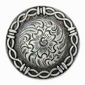 Western Antiqued Silver Barbed Wire 3/4 Conchos (6)  
