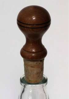 Vintage Bottle Cork Stopper Turned Wood Carved Barware  