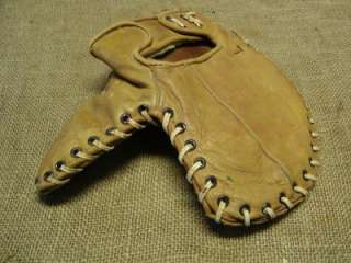 Vintage 1920s Leather Baseball Glove  Antique Old Mitt  