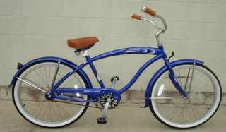 26 Beach Cruiser Bicycle Aluminum Bike Blue Rover LX  