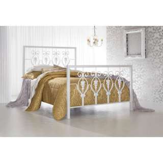   SALE King Size Calypso White Iron Bed with Optional Frame  