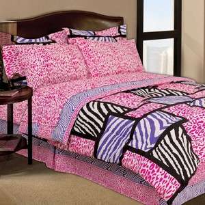 pink purple black zebra bed in a bag twin full or queen  