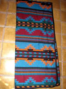 Southwestern Queen Bedspread Blue Loomed Acrylic 88x96  