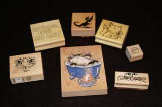 Rubber Stamps Cats Lot of Cat Lovers Set  