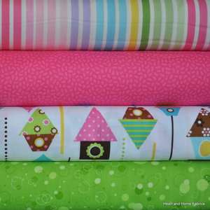 Urban Zoologie Spring Birdhouses 4 Fat Quarters by Ann Kelle for 