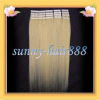   Remy Tape skin human hair extensions #613 Light blonde,30g &20pcs New