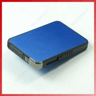   Automatic Ejection Butane Tobacco Lighter Cigarette Case Blue