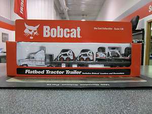 Bobcat Die Cast 150 Flatbed Tractor Trailer (With Loaders and 
