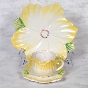 BOMBAY CO. TRIO   CUP, SAUCER & PLATE   YELLOW FLORAL  
