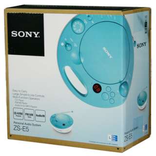 New Sony ZS E5 Colorful Portable Radio CD Boombox (Aqua)