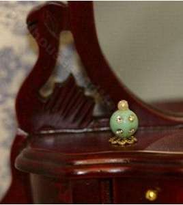 Dollhouse Miniature Perfume Turquoise Bottle with Gold  