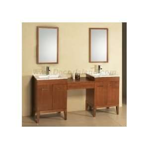   Bathroom Vanity Set W/ 2 Single Hole Ceramic Sinktops & 2 Wood Framed
