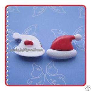 15 Lovely Xmas Cap Hat Doll Craft Button Red/White K17  