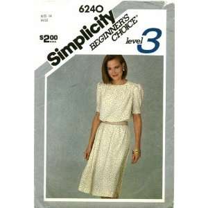  Simplicity 6240 Sewing Pattern Beginners Level 3 Misses 